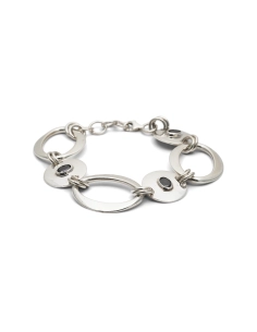 Bracelet contemporain en argent 925 serti d'améthystes