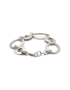 Bracelet contemporain en argent 925 serti d'améthystes
