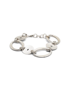 Bracelet contemporain en argent 925 serti d'améthystes