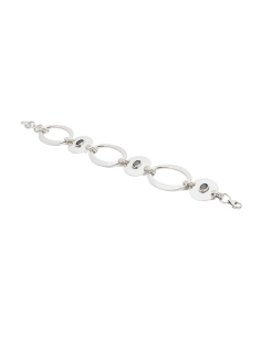 Bracelet contemporain en argent 925 serti d'améthystes