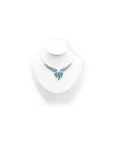 Collier contemporain en argent 925 serti de turquoises