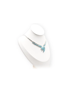 Collier contemporain en argent 925 serti de turquoises