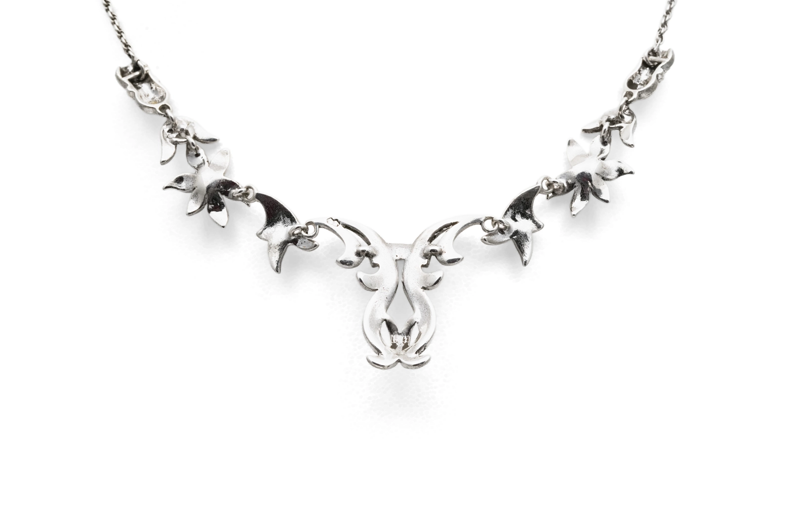 Collier Art Déco en argent 800 serti de marcassites