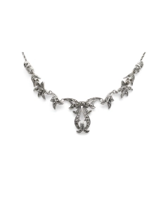 Collier Art Déco en argent 800 serti de marcassites