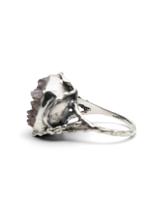 Bague Années 70 en argent 925 sertie d'une améthyste