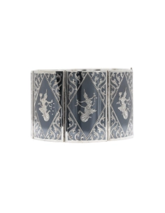 Bracelet Années 70 en argent 925 niellé