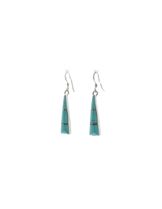 Boucles d'oreilles contemporaines en argent serties de turquoises