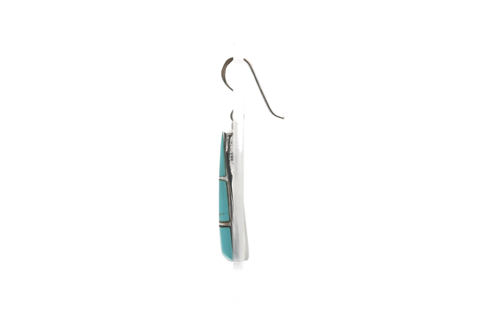 Boucles d'oreilles contemporaines en argent serties de turquoises