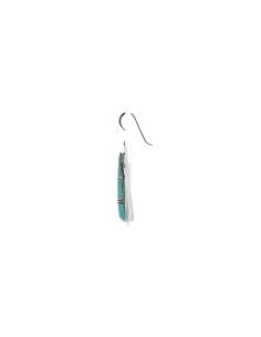 Boucles d'oreilles contemporaines en argent serties de turquoises