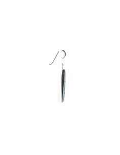 Boucles d'oreilles contemporaines en argent serties de turquoises