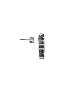 Boucles d'oreilles contemporaines en argent 925 serties de topazes et de saphirs