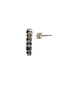 Boucles d'oreilles contemporaines en argent 925 serties de topazes et de saphirs
