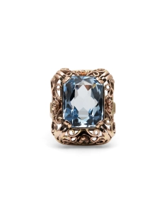 Bague Années 50 en or jaune 8 carats sertie d'une spinelle de synthèse