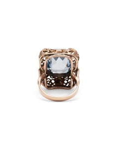 Bague Années 50 en or jaune 8 carats sertie d'une spinelle de synthèse