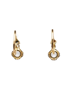 Boucles d'oreilles Art Déco en or jaune 18 carats serties de saphirs blancs