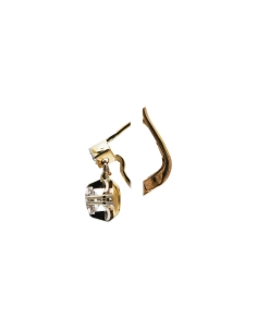 Boucles d'oreilles Art Déco en or jaune 18 carats serties de saphirs blancs