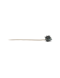 Pique à cravate Art Nouveau en or jaune 18 carats sertie d'un diamant taille "rose" et de labradorite