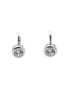 Boucles d'oreilles contemporaines en argent 925 serties de zirconiums