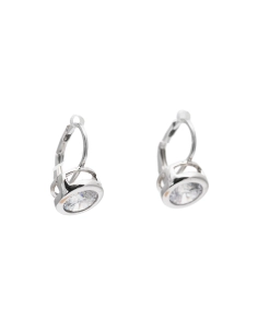 Boucles d'oreilles contemporaines en argent 925 serties de zirconiums