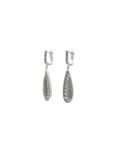 Boucles d'oreilles contemporaines en argent 925 serties de zirconiums