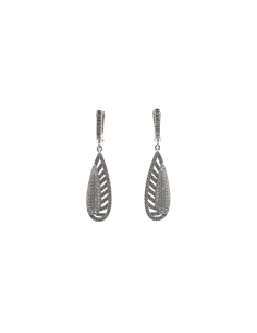 Boucles d'oreilles contemporaines en argent 925 serties de zirconiums