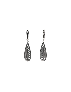 Boucles d'oreilles contemporaines en argent 925 serties de zirconiums