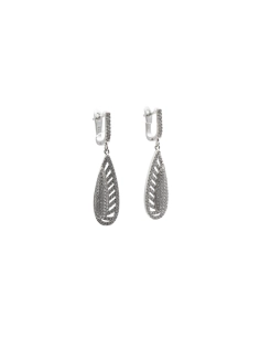 Boucles d'oreilles contemporaines en argent 925 serties de zirconiums