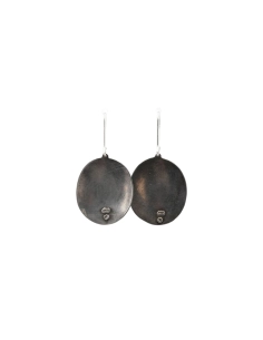 Boucles d'oreilles Années 70 en argent 925 serties d'émail