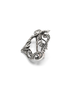 Boucle de ceinture Art Nouveau en argent sertie de strass