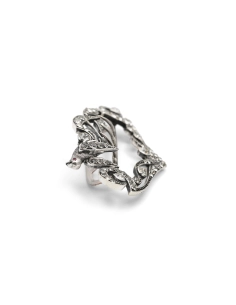 Boucle de ceinture Art Nouveau en argent sertie de strass