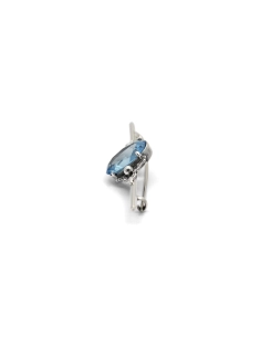 Broche Art Déco en argent 925 sertie d'une spinelle
