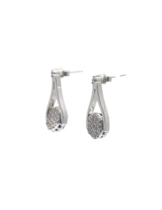 Boucles d'oreilles contemporaines en argent 925 serties de zirconiums