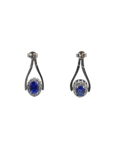 Boucles d'oreilles contemporaines en argent 925 serties de zirconiums