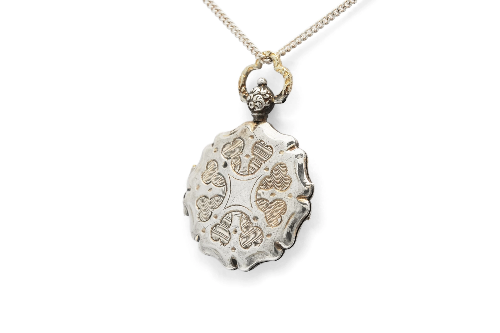 Pendentif porte-photos Art Nouveau en argent