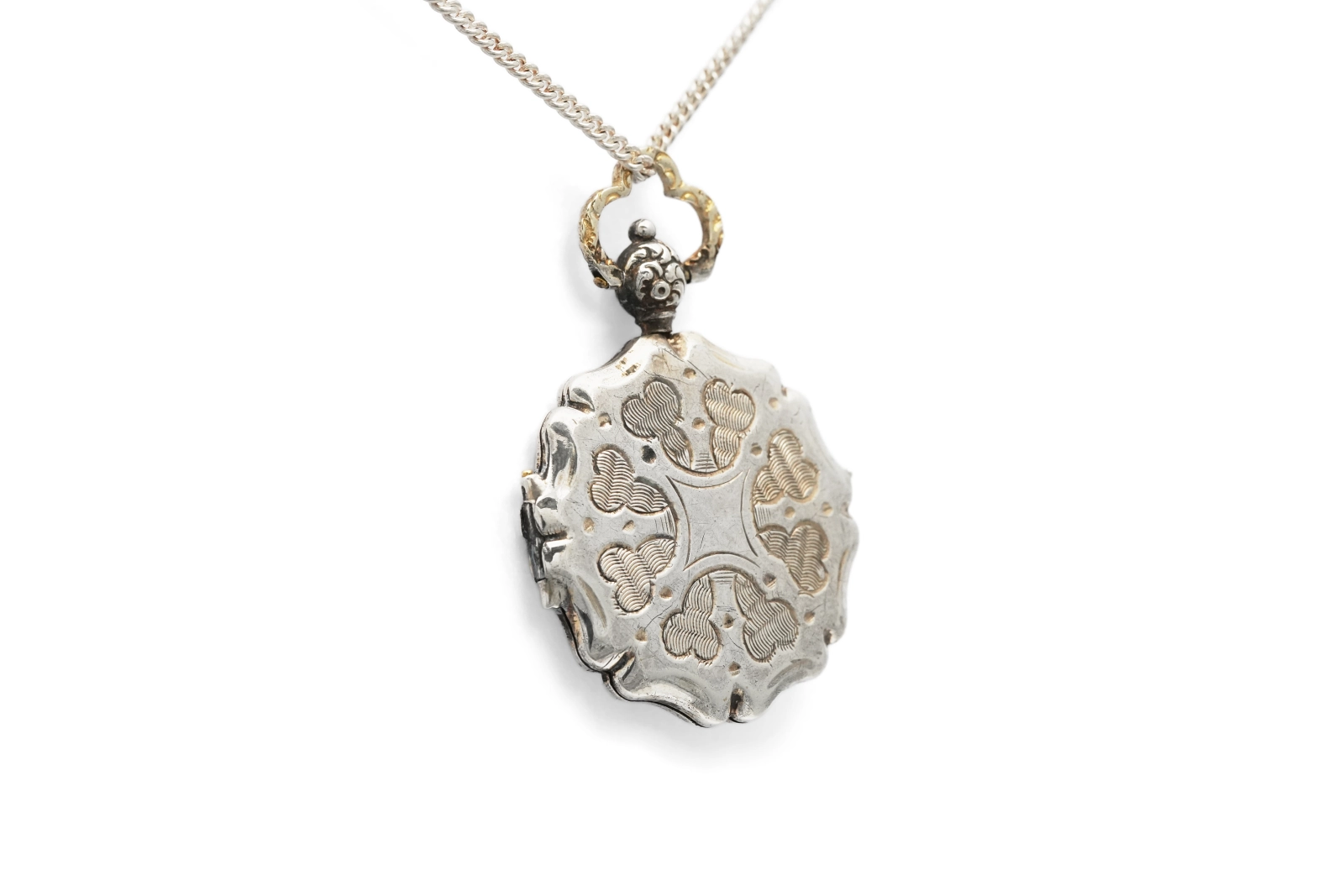 Pendentif porte-photos Art Nouveau en argent