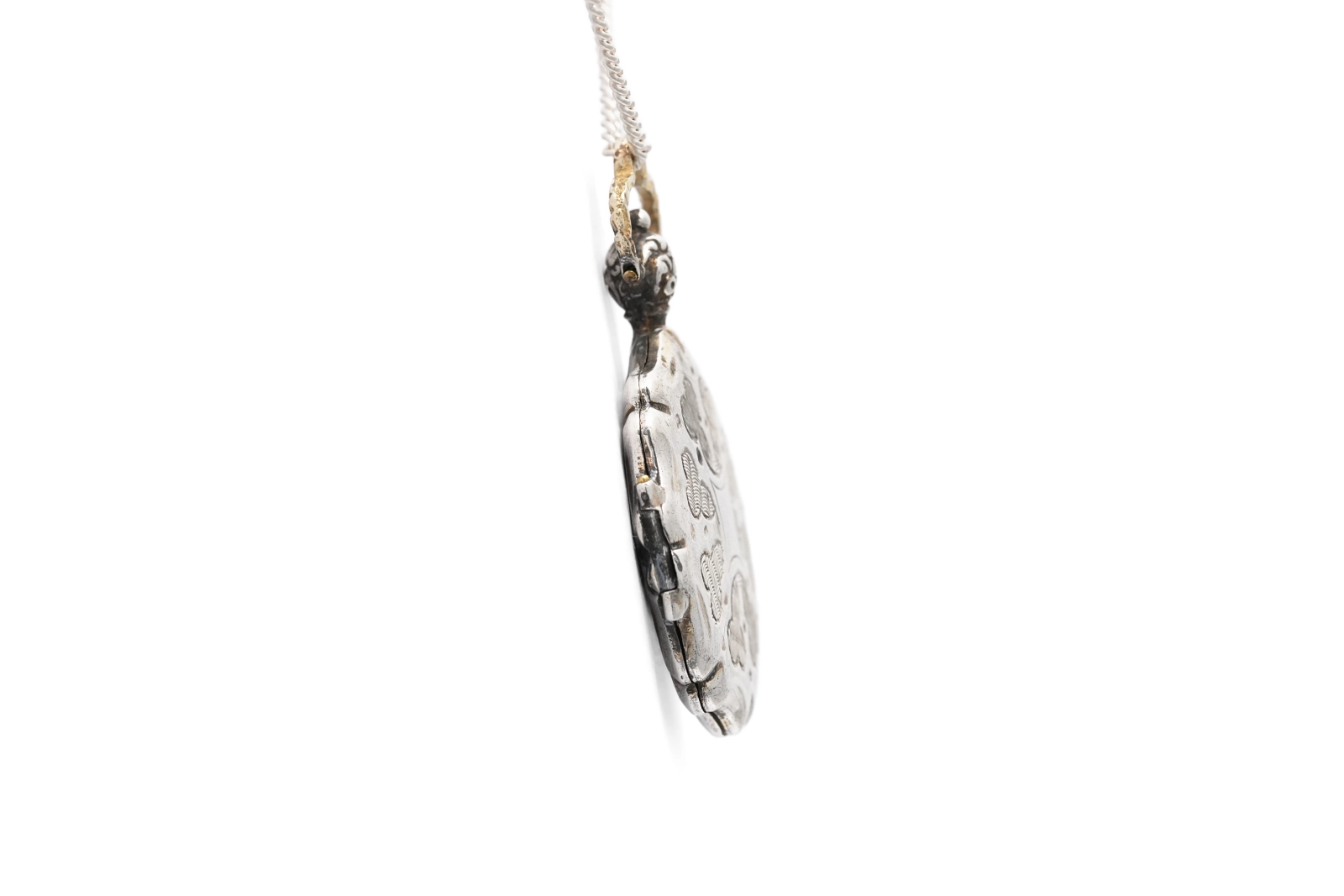 Pendentif porte-photos Art Nouveau en argent