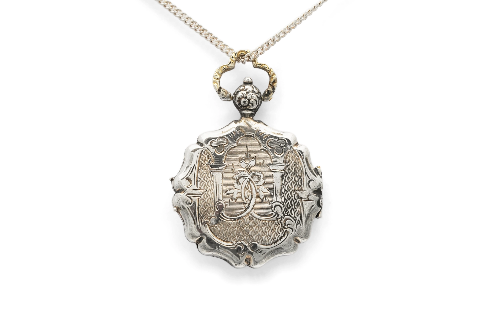 Pendentif porte-photos Art Nouveau en argent