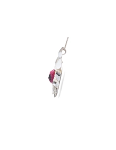 Pendentif Années 70 en argent 925 serti d'une rhodochrosite