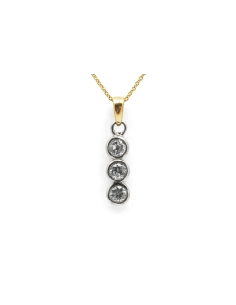 Pendentif contemporain en argent serti de zirconiums