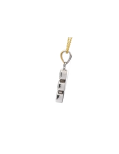 Pendentif contemporain en argent serti de zirconiums