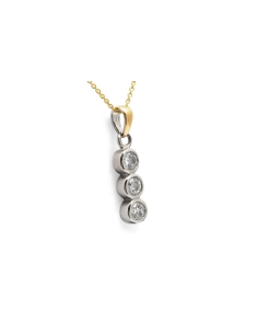Pendentif contemporain en argent serti de zirconiums