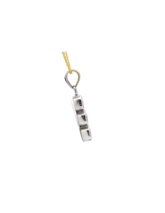 Pendentif contemporain en argent serti de zirconiums