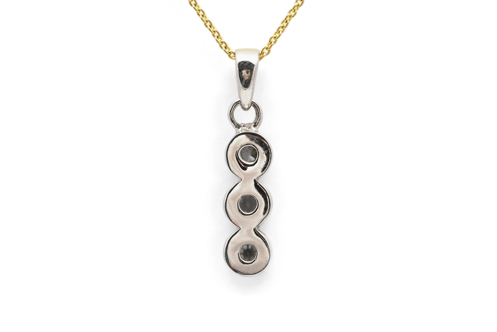 Pendentif contemporain en argent serti de zirconiums