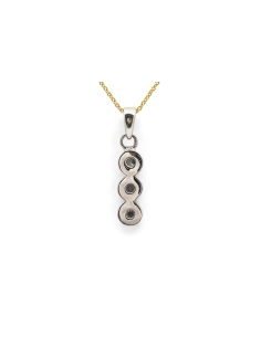 Pendentif contemporain en argent serti de zirconiums