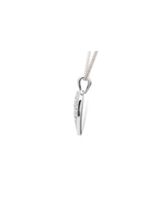Pendentif cœur contemporain en argent 925 serti de zirconiums