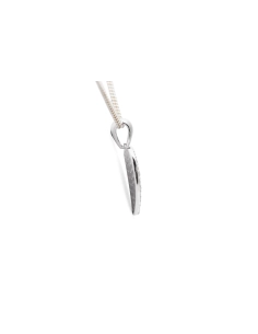 Pendentif cœur contemporain en argent 925 serti de zirconiums