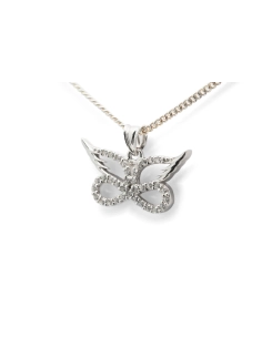 Pendentif contemporain en argent 925 serti de zirconiums