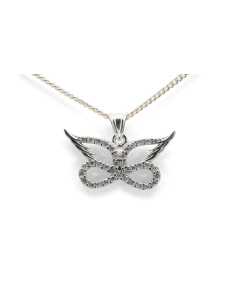 Pendentif contemporain en argent 925 serti de zirconiums