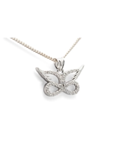 Pendentif contemporain en argent 925 serti de zirconiums