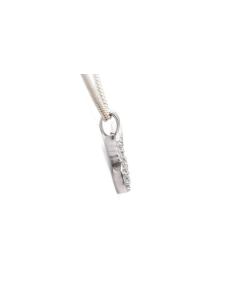 Pendentif contemporain en argent 925 serti de zirconiums